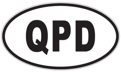 QPD - 3 Letter Initials Oval Sticker
