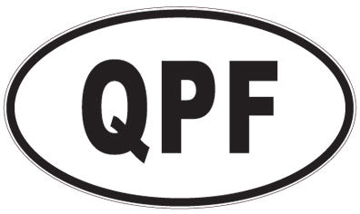 QPF - 3 Letter Initials Oval Sticker