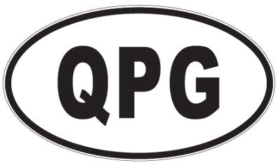 QPG - 3 Letter Initials Oval Sticker
