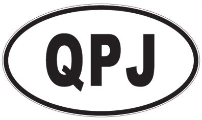 QPJ - 3 Letter Initials Oval Sticker