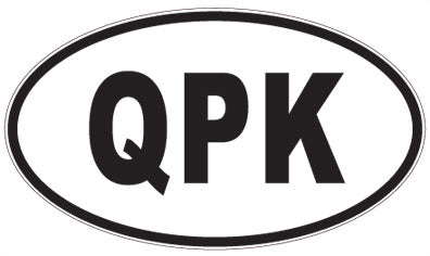 QPK - 3 Letter Initials Oval Sticker