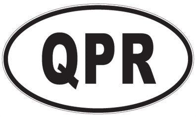 QPR - 3 Letter Initials Oval Sticker
