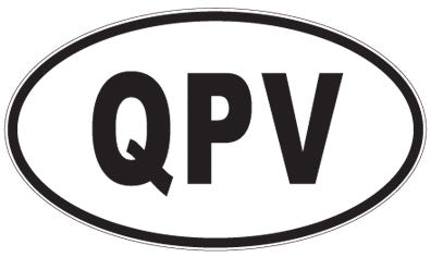 QPV - 3 Letter Initials Oval Sticker
