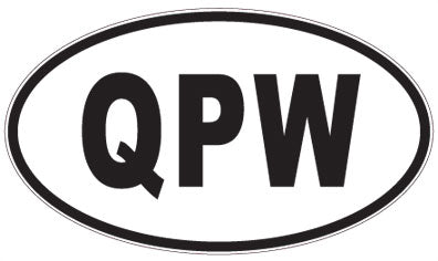 QPW - 3 Letter Initials Oval Sticker