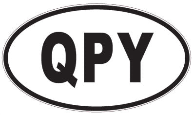 QPY - 3 Letter Initials Oval Sticker