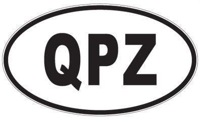 QPZ - 3 Letter Initials Oval Sticker