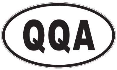 QQA - 3 Letter Initials Oval Sticker