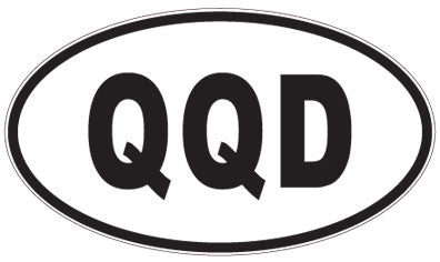 QQD - 3 Letter Initials Oval Sticker