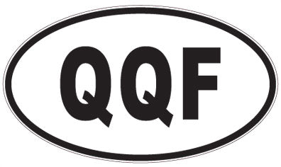 QQF - 3 Letter Initials Oval Sticker