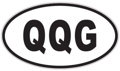 QQG - 3 Letter Initials Oval Sticker