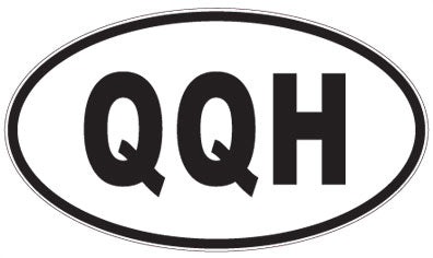 QQH - 3 Letter Initials Oval Sticker
