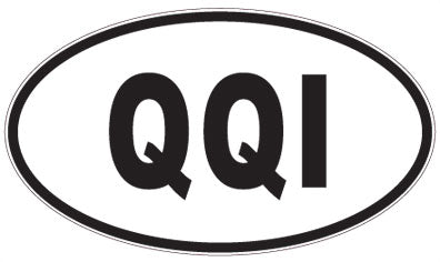 QQI - 3 Letter Initials Oval Sticker