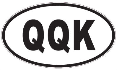 QQK - 3 Letter Initials Oval Sticker