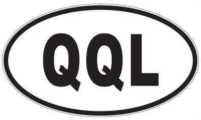 QQL - 3 Letter Initials Oval Sticker