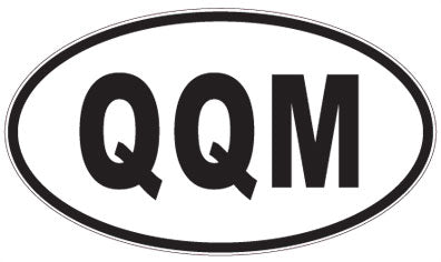 QQM - 3 Letter Initials Oval Sticker