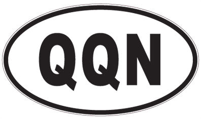 QQN - 3 Letter Initials Oval Sticker