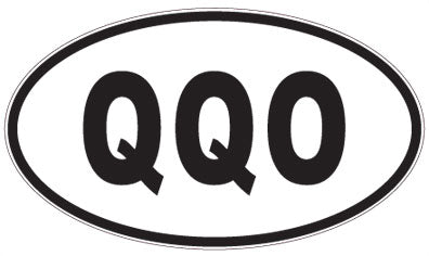 QQO - 3 Letter Initials Oval Sticker