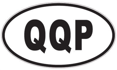 QQP - 3 Letter Initials Oval Sticker