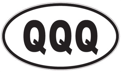 QQQ - 3 Letter Initials Oval Sticker