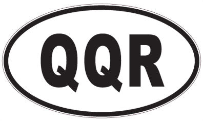 QQR - 3 Letter Initials Oval Sticker