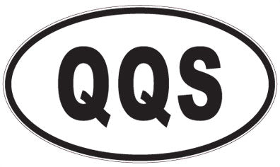 QQS - 3 Letter Initials Oval Sticker
