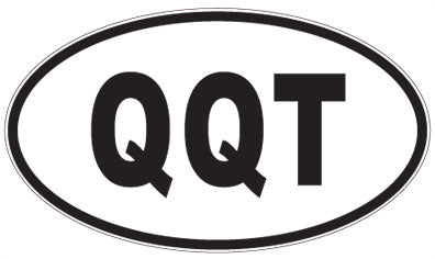 QQT - 3 Letter Initials Oval Sticker
