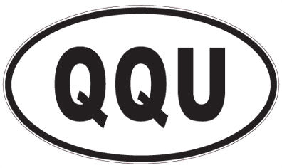 QQU - 3 Letter Initials Oval Sticker