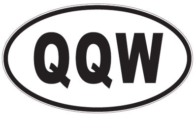 QQW - 3 Letter Initials Oval Sticker