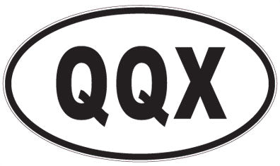 QQX - 3 Letter Initials Oval Sticker