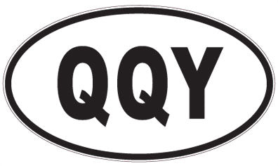 QQY - 3 Letter Initials Oval Sticker