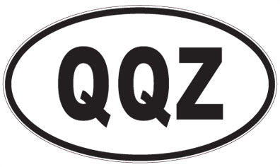 QQZ - 3 Letter Initials Oval Sticker