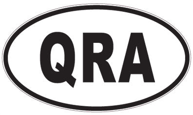 QRA - 3 Letter Initials Oval Sticker