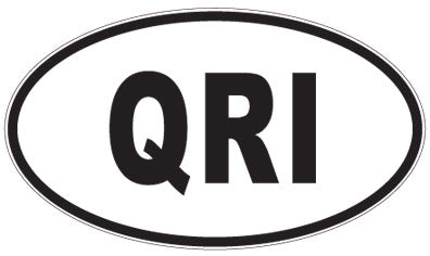 QRI - 3 Letter Initials Oval Sticker