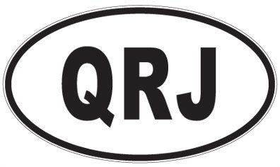 QRJ - 3 Letter Initials Oval Sticker