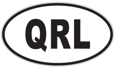 QRL - 3 Letter Initials Oval Sticker