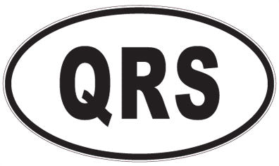 QRS - 3 Letter Initials Oval Sticker