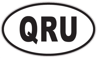 QRU - 3 Letter Initials Oval Sticker
