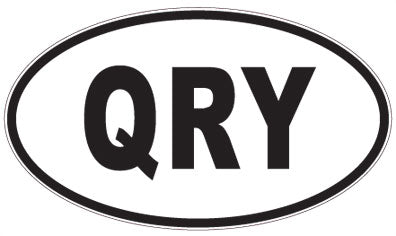 QRY - 3 Letter Initials Oval Sticker