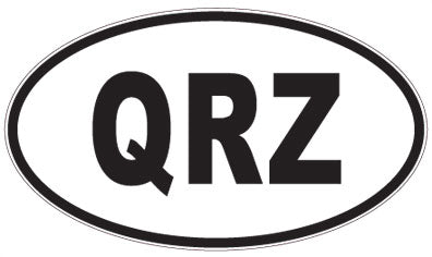 QRZ - 3 Letter Initials Oval Sticker