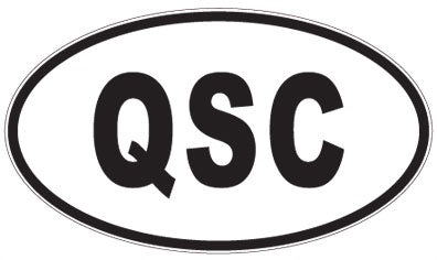 QSC - 3 Letter Initials Oval Sticker