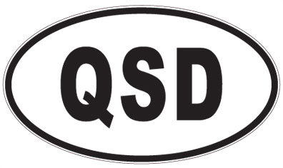 QSD - 3 Letter Initials Oval Sticker