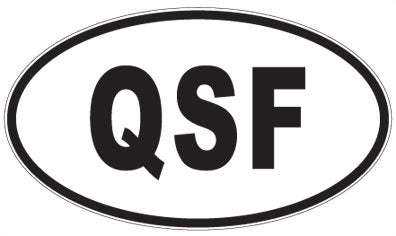 QSF - 3 Letter Initials Oval Sticker