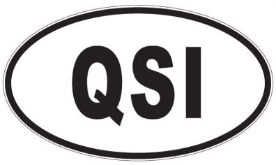 QSI - 3 Letter Initials Oval Sticker
