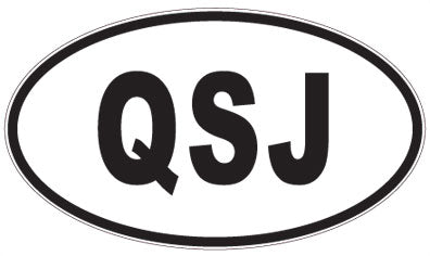 QSJ - 3 Letter Initials Oval Sticker