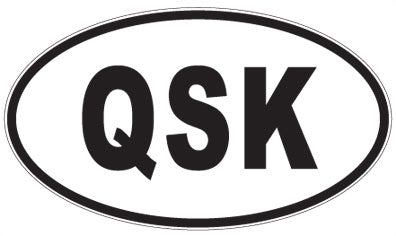 QSK - 3 Letter Initials Oval Sticker