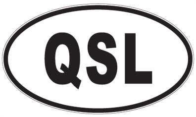 QSL - 3 Letter Initials Oval Sticker