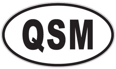 QSM - 3 Letter Initials Oval Sticker
