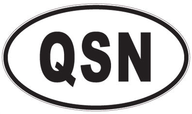 QSN - 3 Letter Initials Oval Sticker