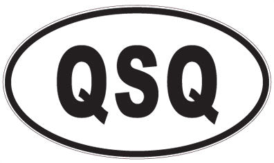 QSQ - 3 Letter Initials Oval Sticker
