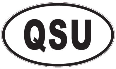 QSU - 3 Letter Initials Oval Sticker